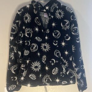 No Boundaries Black and White Fleece Hoodie